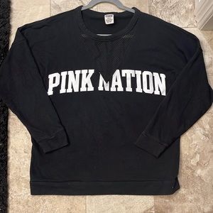 Victorias Secret Pink Nation Sweatshirt with Mesh Detail